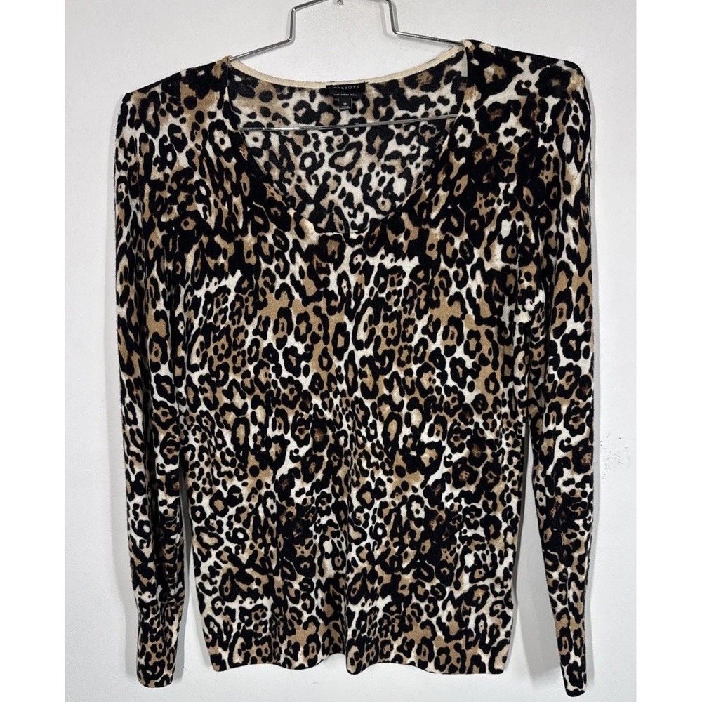 Talbots Scoop Neck Long Sleeve 100% Merino Wool Thin Knit Sweater Women's M Soft